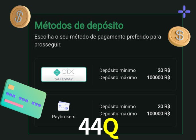O cassino 44Q oferece uma grande variedade de métodos de pagamento